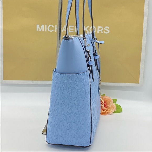 MICHAEL KORS CHARLOTTE LARGE TZ TOTE LIGHT SKY - Picture 5 of 16